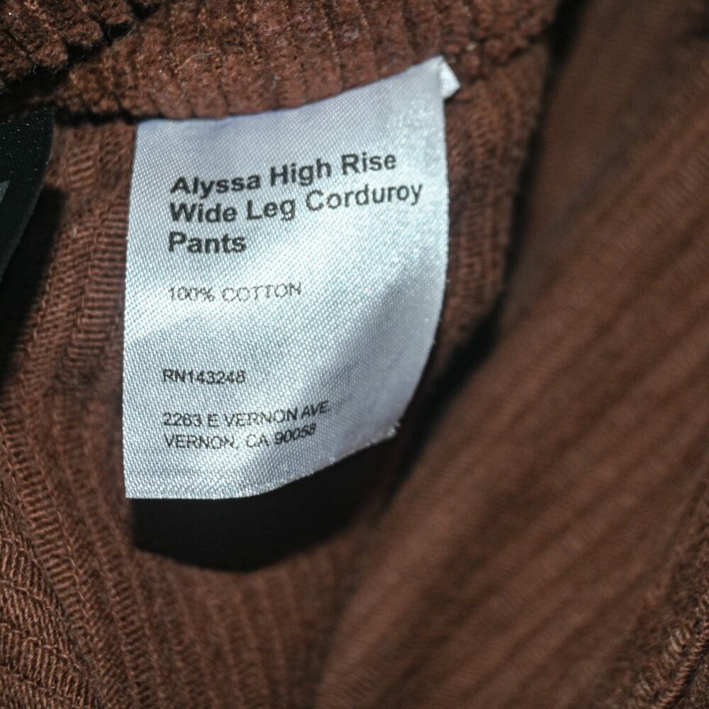 Reformation Alyssa High Rise Wide Leg Corduroy Pants Brown sz 29 - Picture 9 of 10